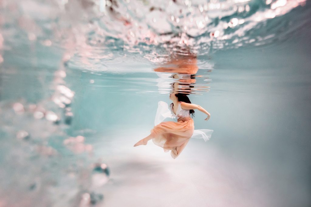photo portrait aquatique sous l'eau