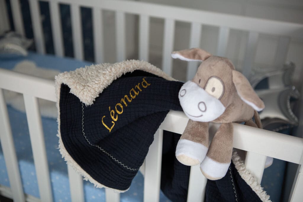 photo du doudou de bébé lors de séance grossesse cocooning à la maison